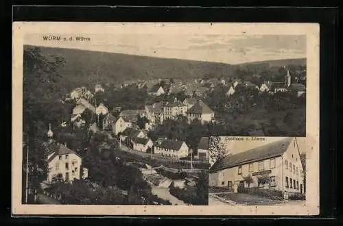 AK Würm / Pforzheim, Gasthaus zum Löwen, Gesamtansicht aus der Vogelschau