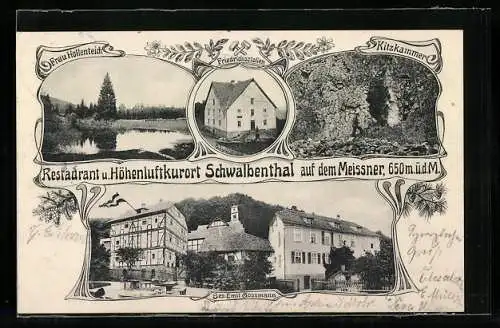 AK Meissner, Gasthaus Schwalbenthal v. E. Gossmann, Kitzkammer, Frau Hollenteich