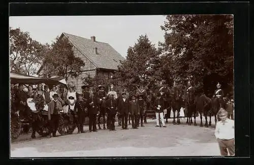 AK Dransfeld, Uniformierte Soldaten beim Kriegervereinsfest 1912