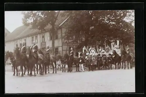 AK Dransfeld, Militärparade beim Kriegervereinsfest 1912