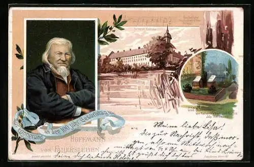 Lithographie Höxter, Hoffmann von Fallersleben, Anlasskarte