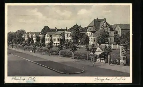 AK Oldenburg i. Oldbg., Staugraben und Staulinie