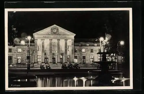 AK Wiesbaden, Kurhaus bei Nacht