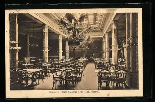 AK Bremen, Café Central, Innenansicht