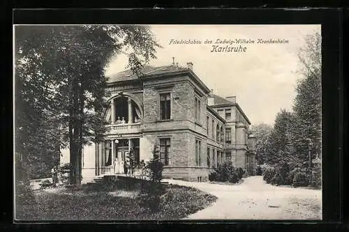 AK Karlsruhe, Friedrichsbau des Ludwig-Wilhelm Krankenheim