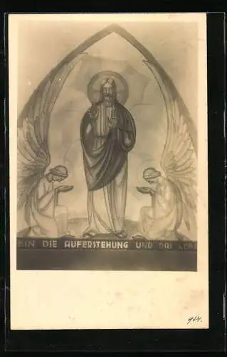 AK Steckenroth, Wandgemälde in der Sakristei