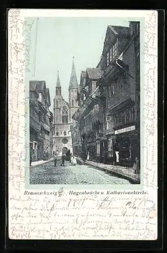 AK Braunschweig, Hagenbrücke und Katharinenkirche