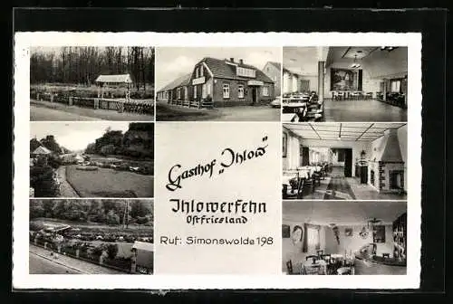 AK Ihlowerfehn, Gasthof Ihlow, Bes. Jürgen Evers, Aussen- & Innenansichten
