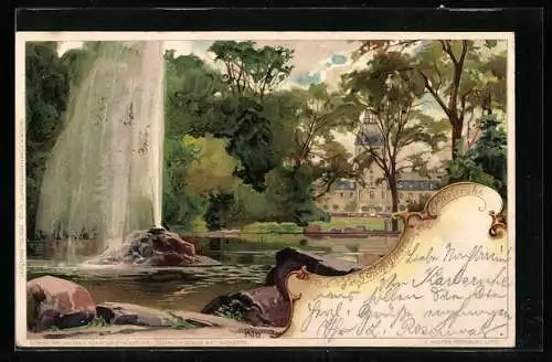 Künstler-AK Heinrich Kley: Karlsruhe, Der Schlossgarten