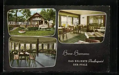 AK Otterberg-Weinbrunnerhof /Pfalz, Hotel Haus Hamann, Schwarzwaldhaus, Tanz-Café