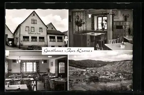 AK Waldenhausen im Taubertal, Gasthaus Zur Krone, Ortsansicht