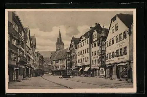 AK Wertheim a. M., Marktplatz mit Geschäften