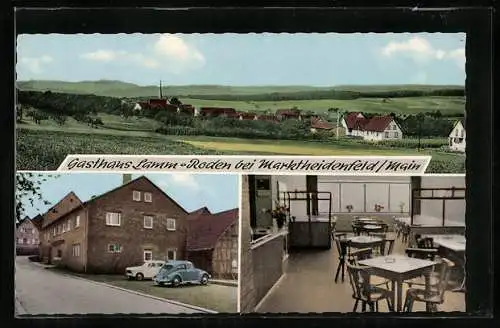 AK Roden a. Main, Gasthaus Lamm, Ortspanorama