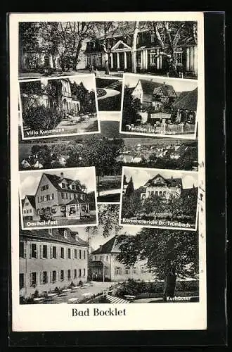 AK Bad Bocklet, Villa Kunzmann, Gasthaus Post, Kurhäuser