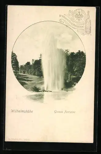 AK Wilhelmshöhe, Ansicht der grossen Fontaine