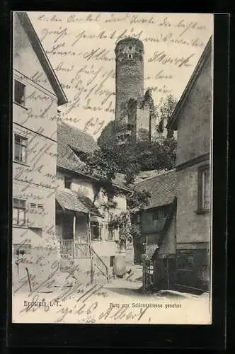 AK Eppstein i. T., Burg von Schlossstrasse gesehen