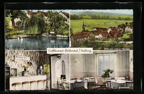 AK Solling, Cafe-Restaurant Grüner Jäger im Hellental, Innenansichten