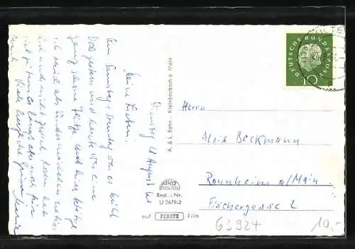 AK Kleinheubach am Main, Uferpartie mit Kirche