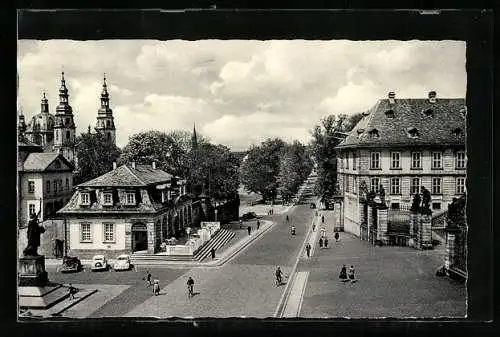 AK Fulda, Bonifatiusdenkmal mit Schloss und Dom