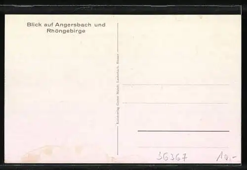 Künstler-AK Angersbach / Rhön, Ortspanorama im Rhöngebirge