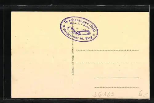 AK Rhön, Flieger-Denkmal mit Berggasthof auf der Wasserkuppe