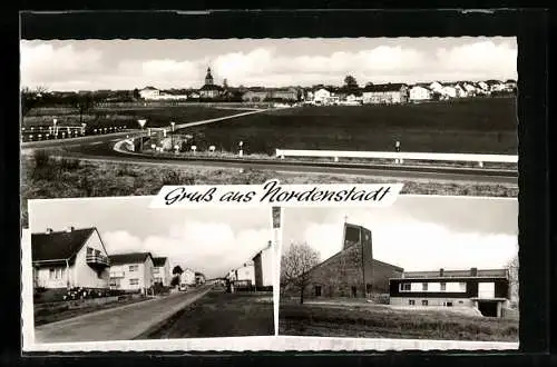 AK Nordenstadt, Teilansicht, Kirche, Strassenpartie