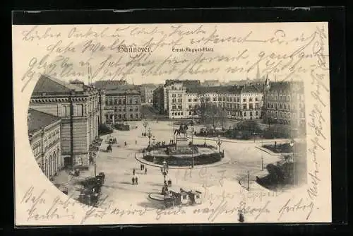 AK Hannover, Ernst-August-Platz mit Denkmal