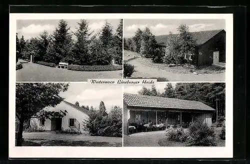 AK Wintermoor /Lüneburger Heide, Gebäudeansicht, Veranda, Ortspartie
