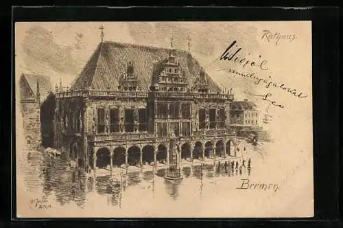 Künstler-AK Bremen, Rathaus