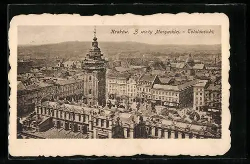 AK Kraków, Totalansicht mit Kirchturm