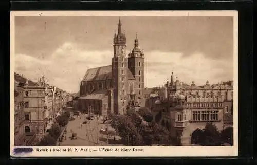 AK Krakau-Krakow, Rynek i kosciol N.P.Marii