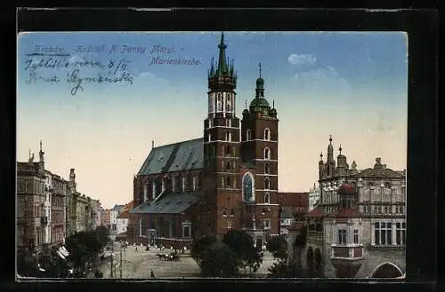 AK Krakau-Krakow, Marienkirche, Aussenansicht