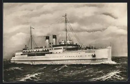 AK Hochsee-Salon-Fährschiff Schwerin in voller Fahrt