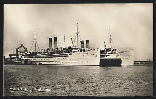 AK Trälleborg, Angfärjorna, Dampfer Drottning Victoria und Konung Gustaf V