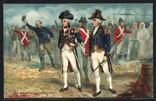 Künstler-AK Nelson leaving for Trafalgar