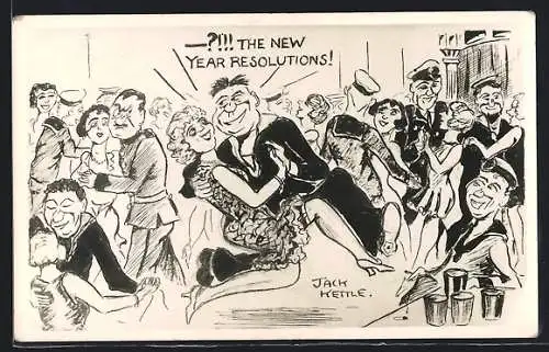 Künstler-AK Britische Matrosen an New Year