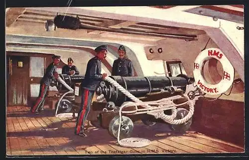 Künstler-AK Kanonendeck des Kriegsschiffes HMS Victory