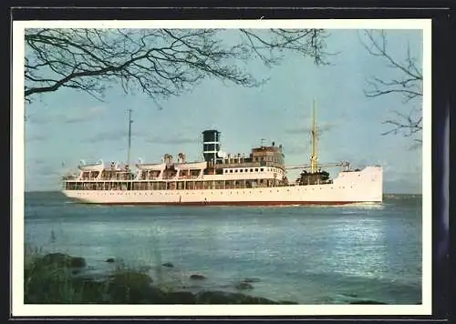 AK Dampfer SS Wellamo in Fahrt, Blick vom Ufer