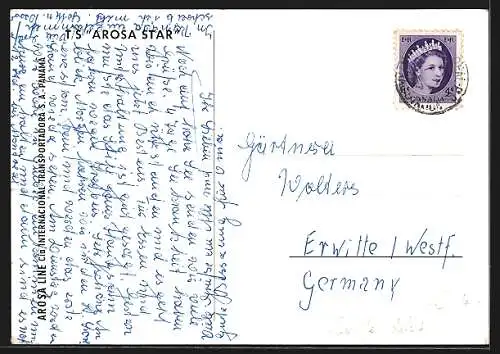 AK Passagierschiff Arosa Star der Arosa Line