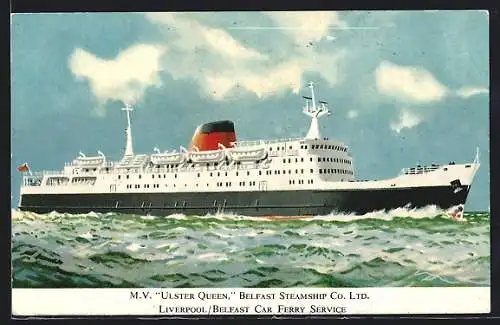 Künstler-AK MV Ulster Queen, Belfast Steamship Co. Ltd.