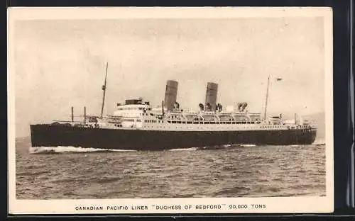 AK Passagierschiff Duchess of Bedford der Canadian Pacific
