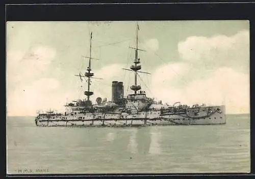 AK HMS Mars auf dem Wasser