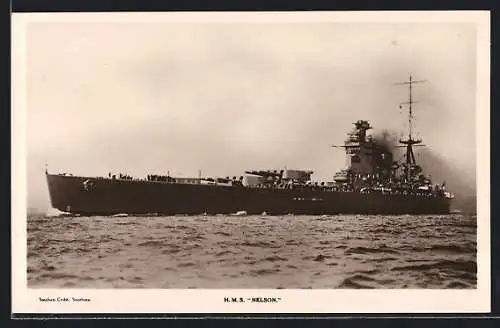 AK HMS Nelson in voller Fahrt