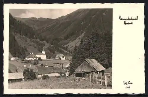 AK Donnersbachwald, Ortsansicht mit Kirche