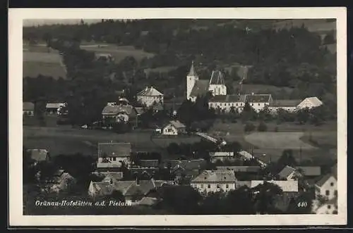 AK Hofstetten-Grünau a. d. Pielach, Ortsansicht mit Kirche