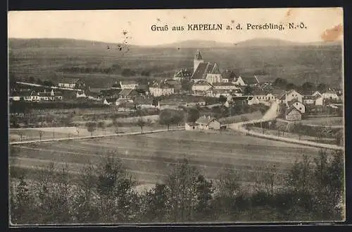 AK Kapelln a. d. Perschling, Ortsansicht aus der Vogelschau