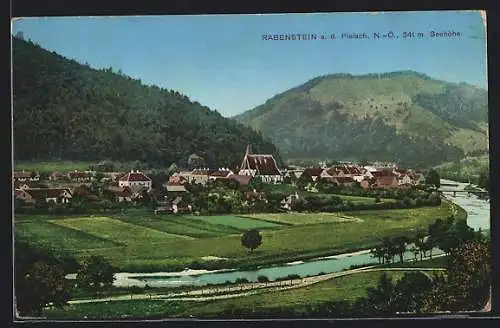 AK Rabenstein a. d. Pielach, Ortsansicht mit Fluss