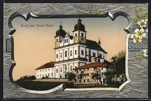 AK Maria Plain, Wallfahrtskirche mit Gebäude