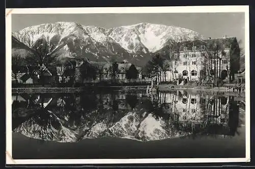 AK Puchberg a. Sch., Ortsansicht mit Bergpanorma