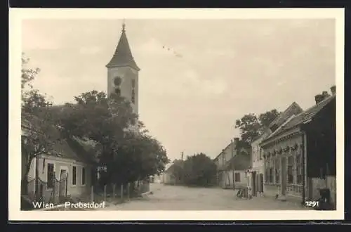 AK Probstdorf, Strassenpartie bei der Kirche